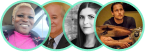 Overlapping circular portraits of satisfied clinic patients.