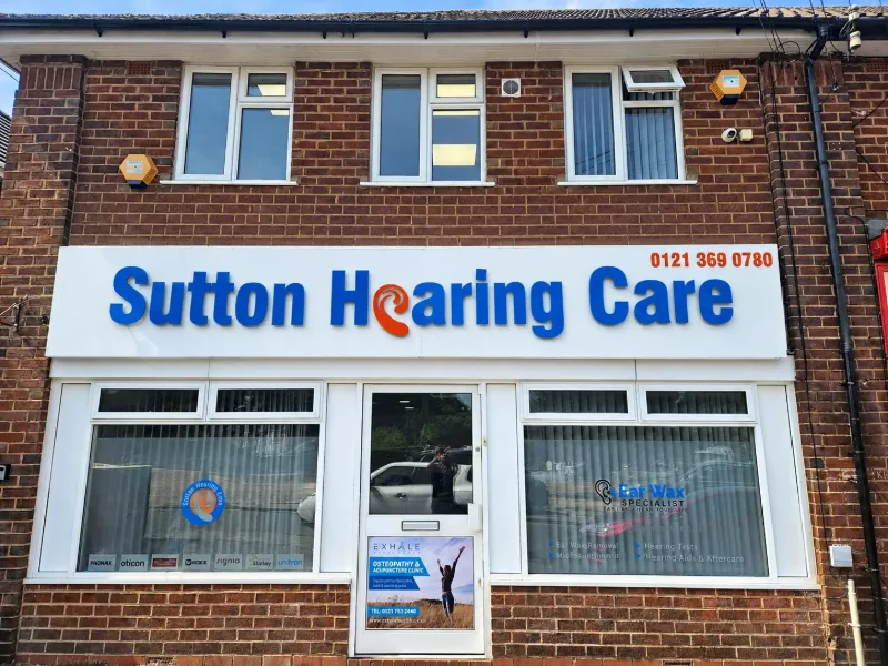 Sutton Hearing Care shopfront on Sutton Oak Road, Streetly